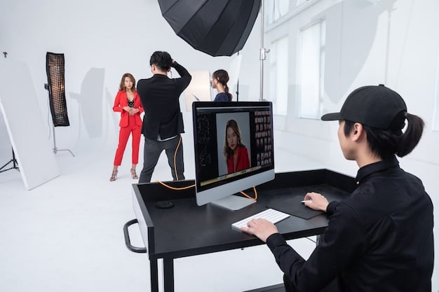 A behind-the-scenes photo of a K-drama set showcasing the use of CGI and special effects equipment, highlighting the technological aspects of production.