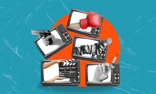 A collage featuring logos of popular free streaming services such as Tubi, Pluto TV, and The Roku Channel, set against a background of various TV shows and movies.