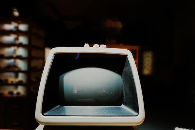 A close-up shot of a vintage television set with a streaming service interface displayed on the screen. The interface shows a variety of genres and categories, highlighting the breadth of content available. The setting is a dimly lit room, creating a nostalgic and mysterious atmosphere.