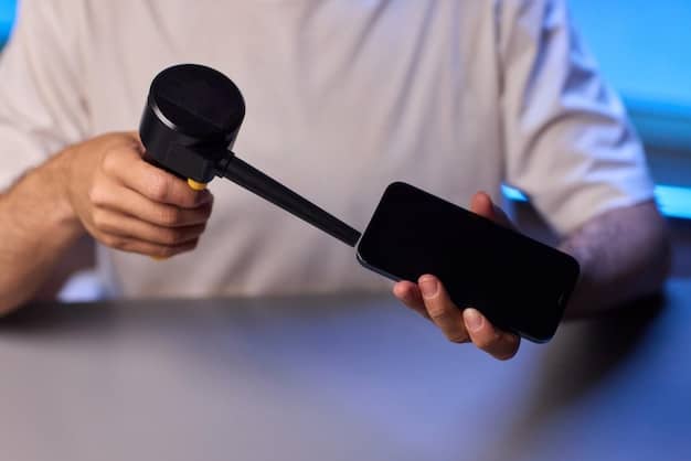 A gavel hitting a sound block with a smartphone displaying streaming logos in the background, symbolizing legal decisions and streaming contracts. The overall image is set in a courtroom.