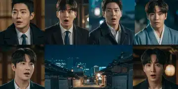 Five K-drama actors with surprised expressions, symbolizing unexpected casting announcements for 2025.