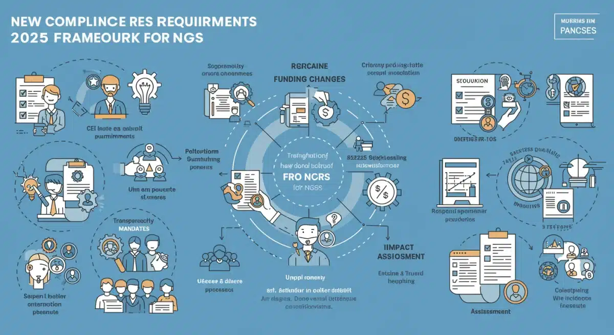 Infográfico detalhando as principais mudanças e componentes do Marco Legal das ONGs de 2025.