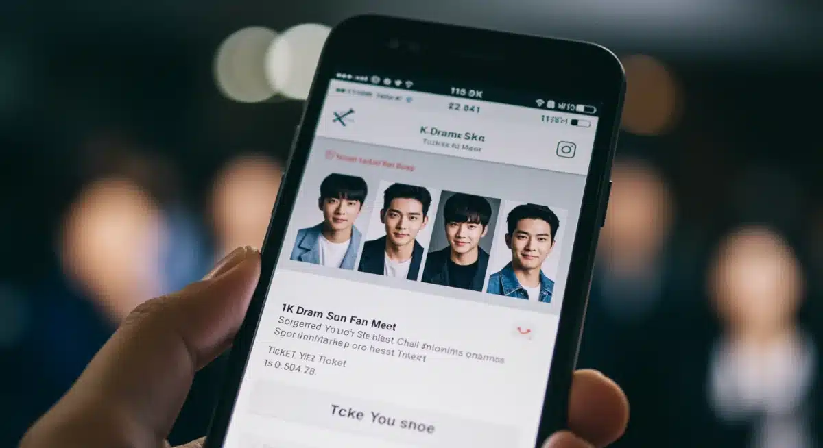 Smartphone displaying a confirmed K-Drama fan meet ticket purchase for a 2025 US event.