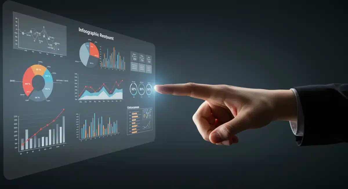 Infográfico detalhado exibindo métricas e resultados de um projeto social, com foco em transparência e dados mensuráveis.