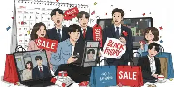Pôster animado de Black Friday K-Dramas 2026 com personagens famosos e selos de desconto de até 30%.