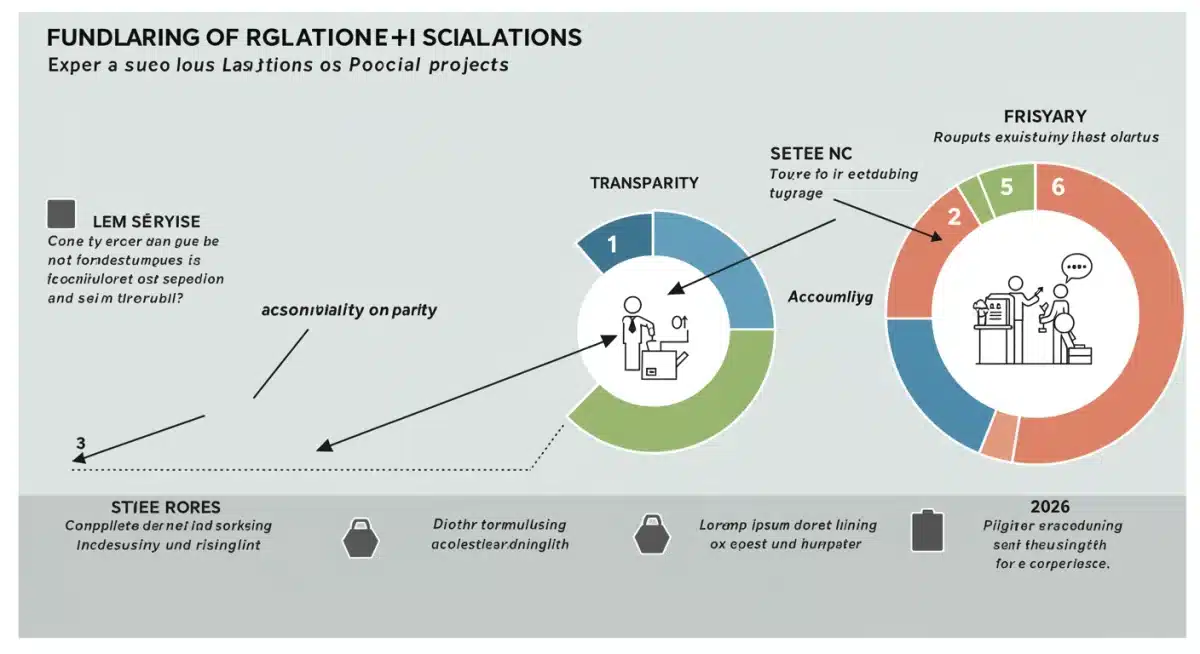 Infográfico mostrando a evolução das regulamentações de captação de recursos e requisitos de conformidade para 2026.