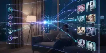 Futuristic streaming interface with personalized K-drama recommendations