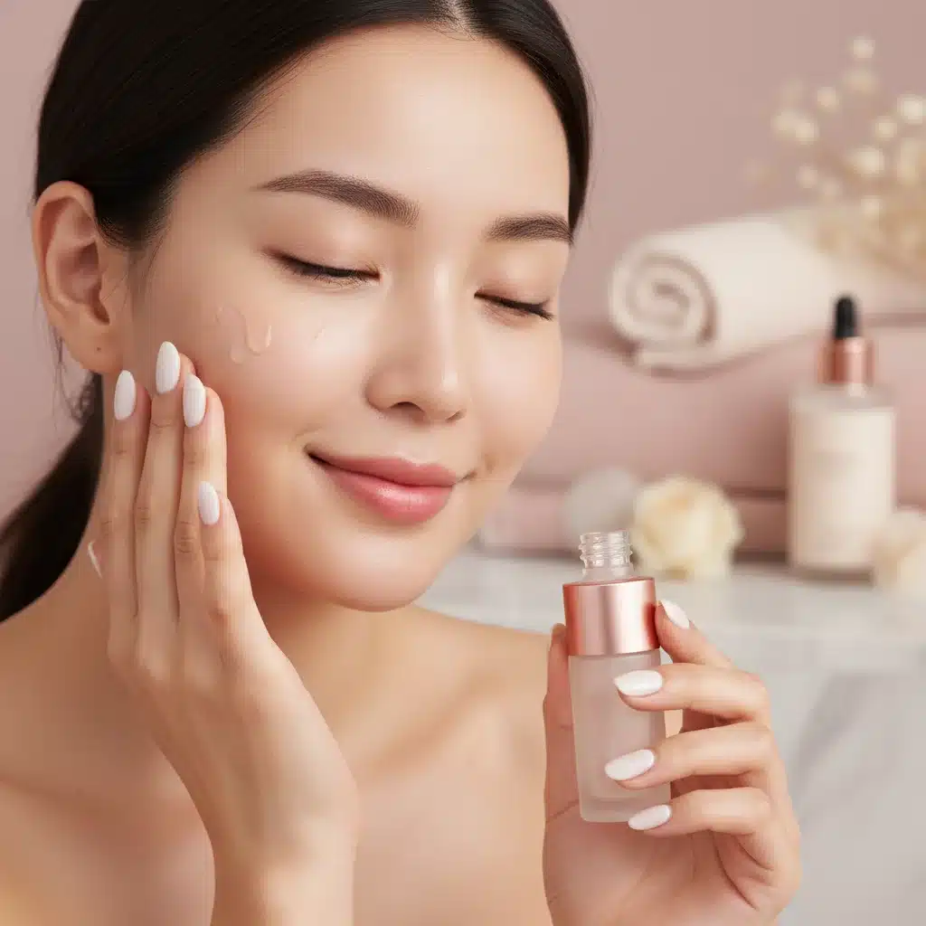 Woman applying Korean facial serum for glowing skin, representing effective K-Beauty routines.