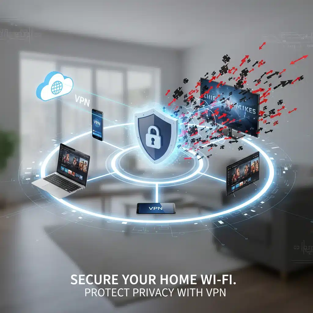 Secure home network with firewall and connected devices