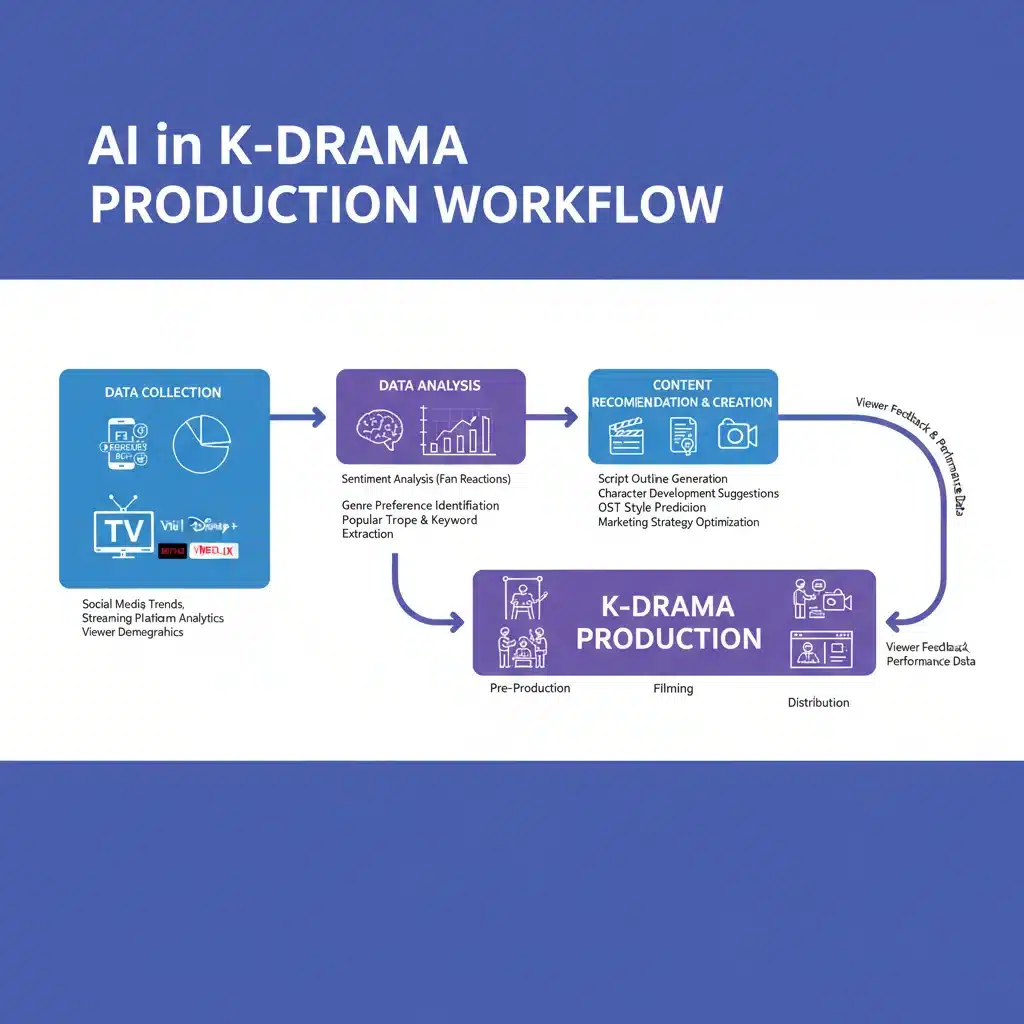 Workflow of AI in K-drama production and content optimization