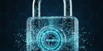 AI-powered digital padlock securing business data network
