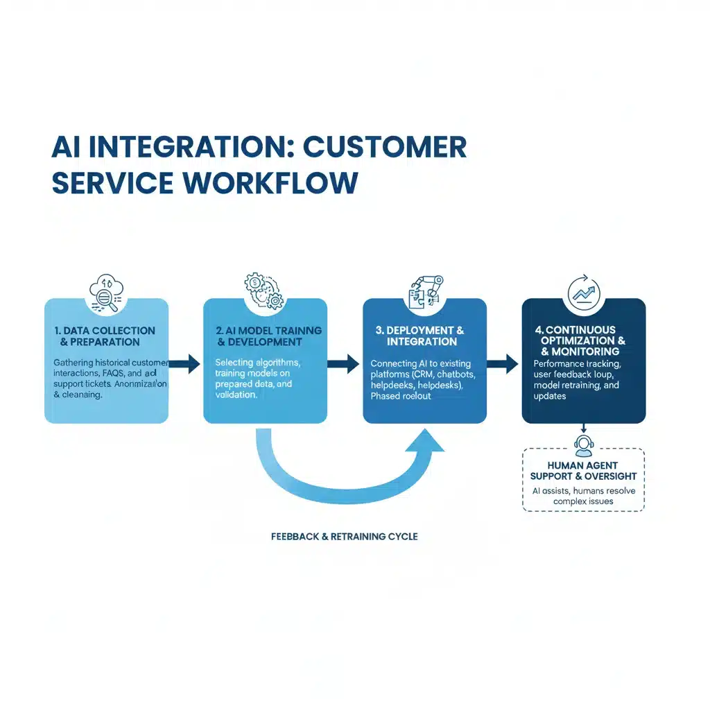 AI integration roadmap for customer service workflow