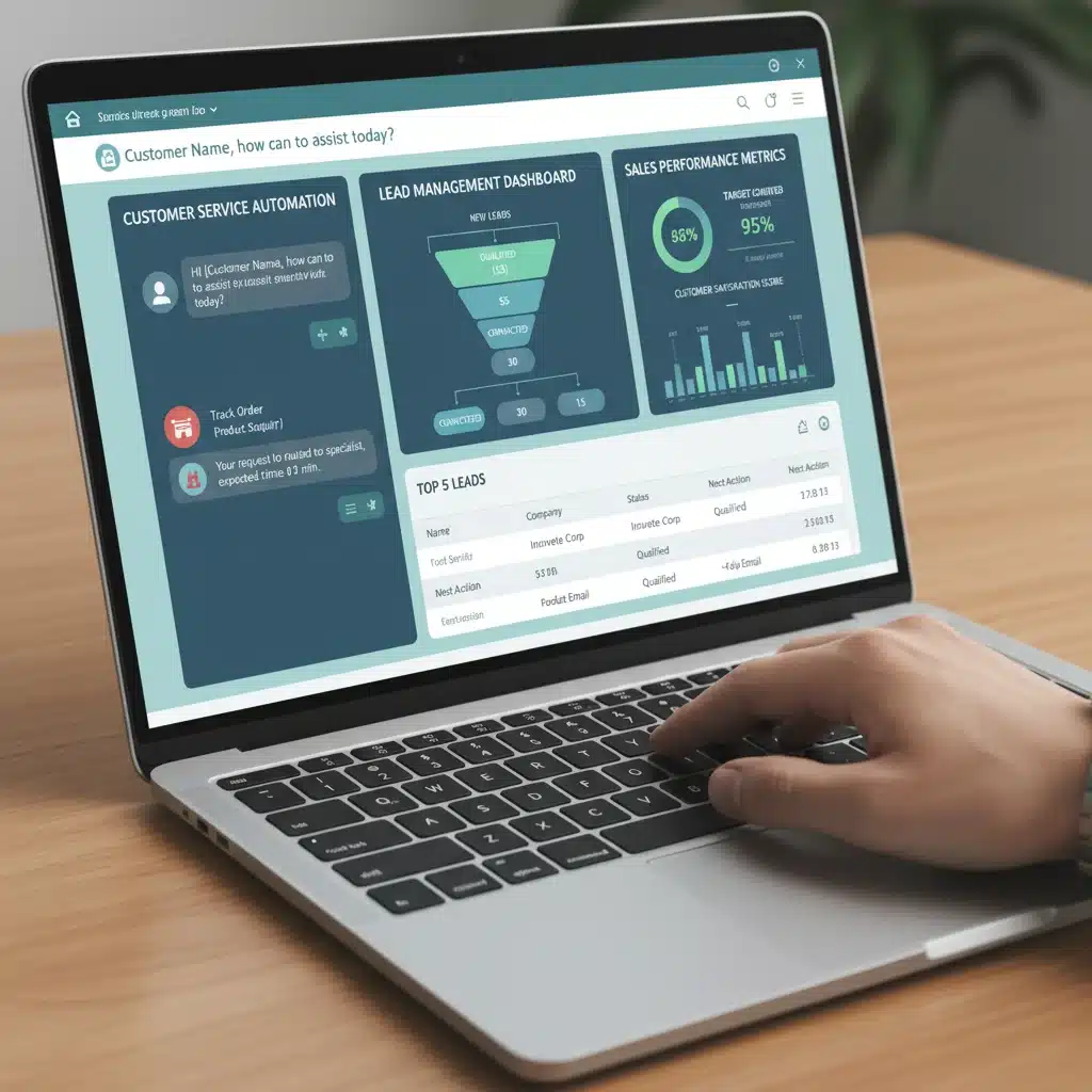 CRM software demonstrating AI-powered customer service automation