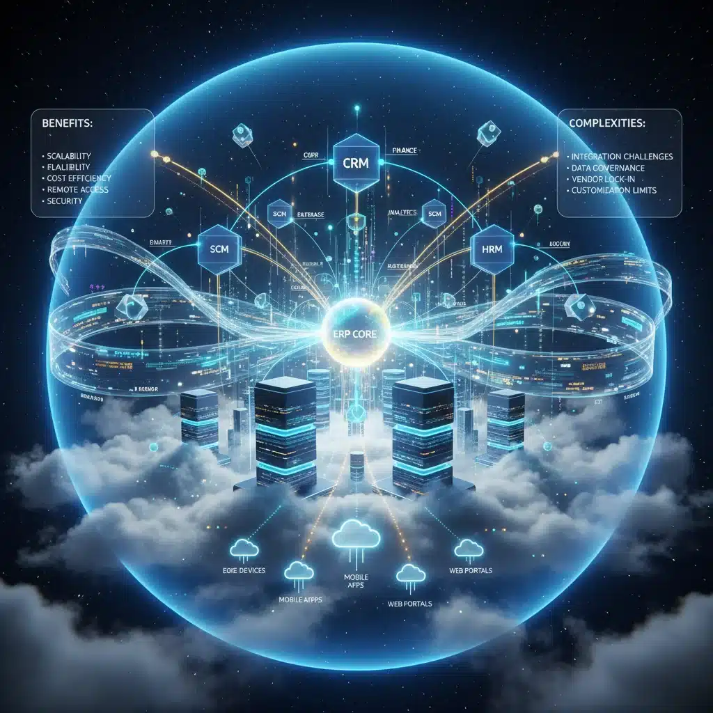 Cloud-based ERP architecture and data flow