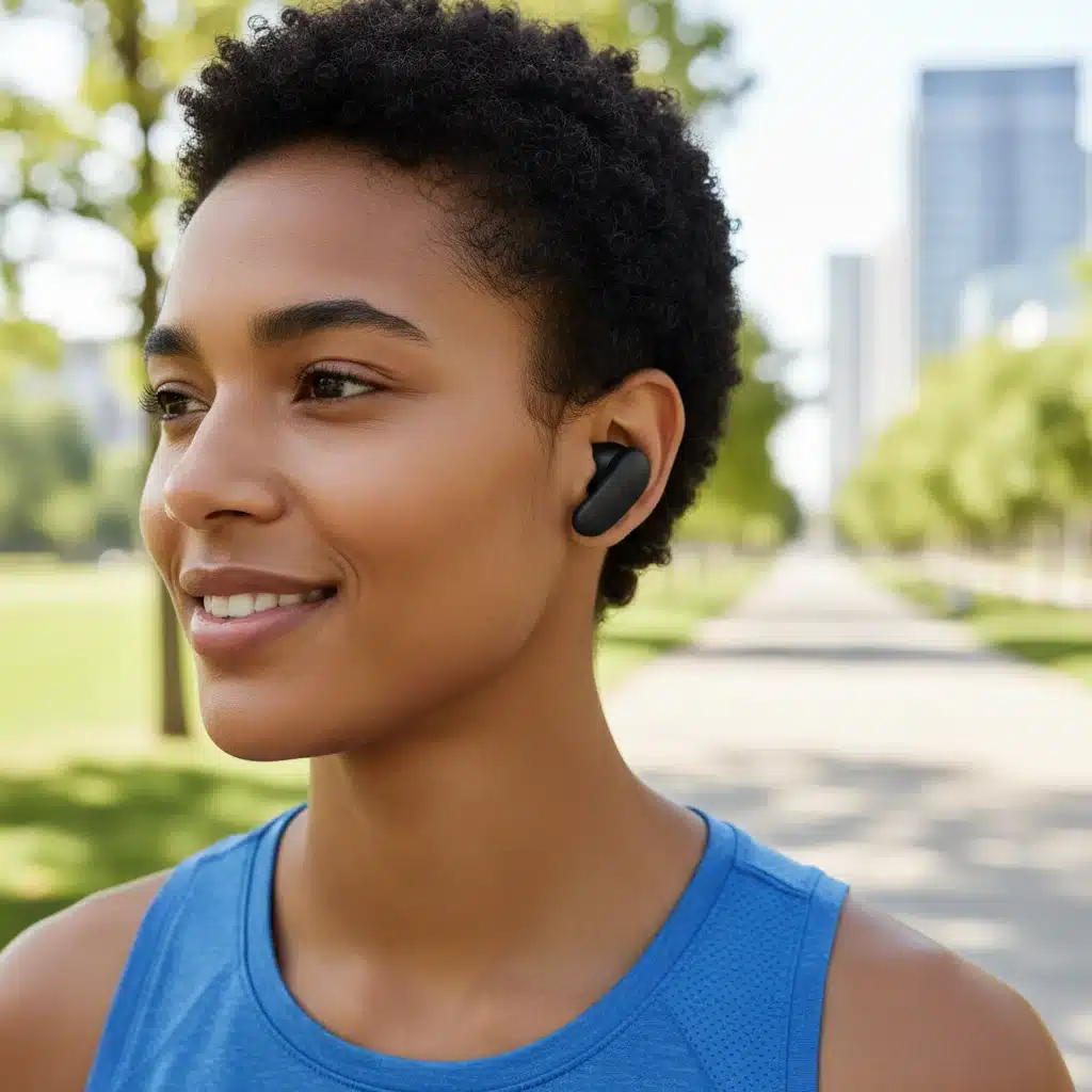 Person wearing comfortable wireless earbuds outdoors