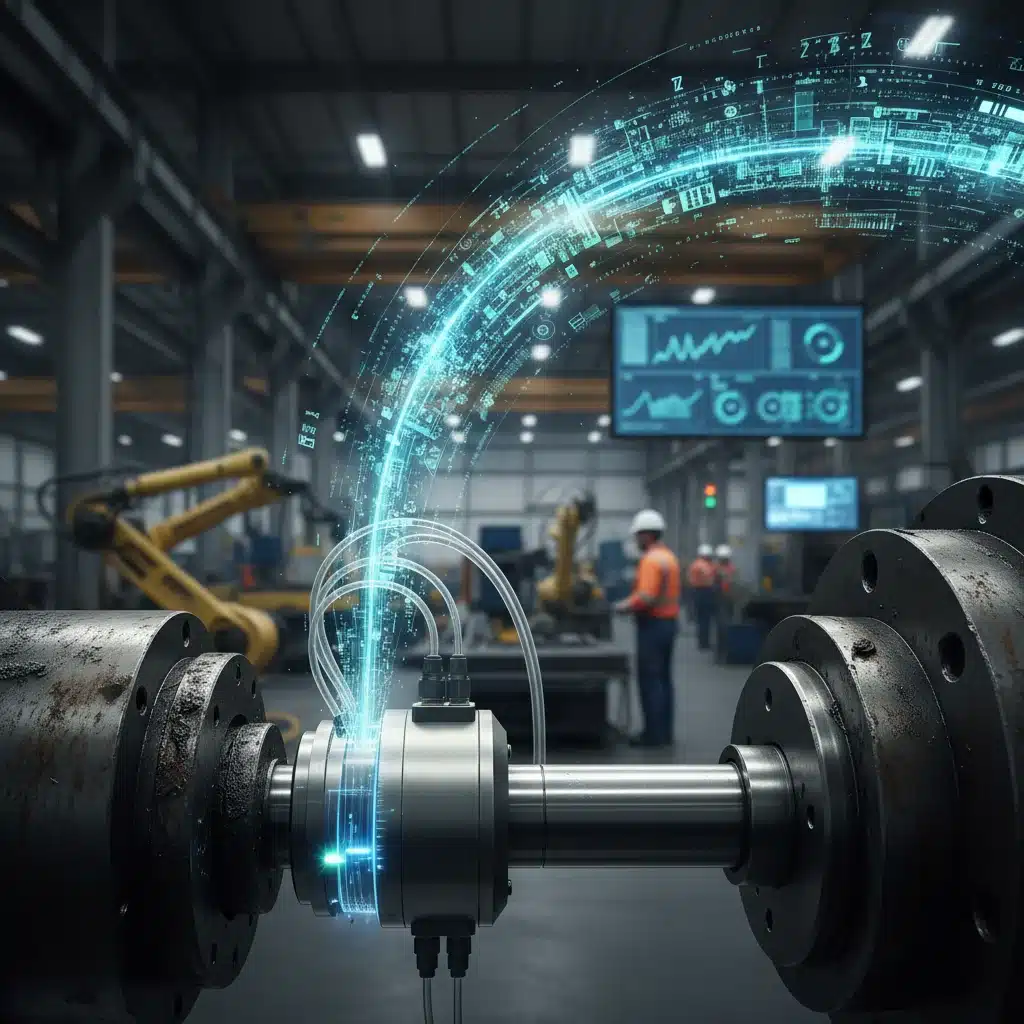 Industrial sensor collecting data for predictive maintenance