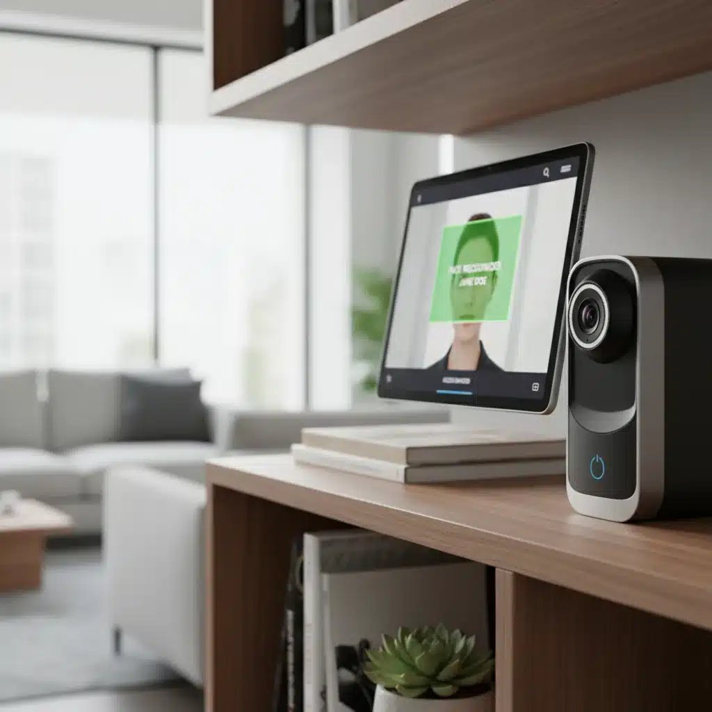Advanced smart home security camera with facial recognition
