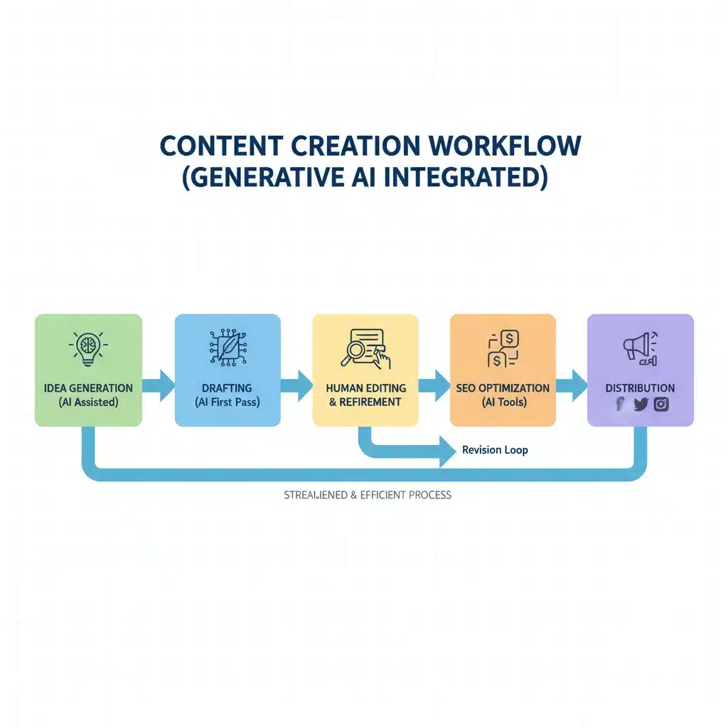 Generative AI content workflow diagram