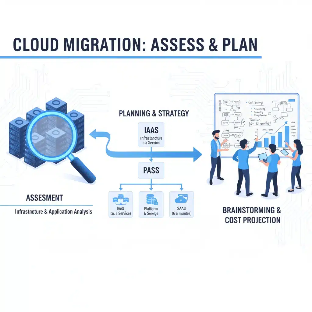 Cloud migration assessment and planning phase for mid-sized businesses