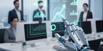 Robotic arm interacting with data analytics for RPA ROI