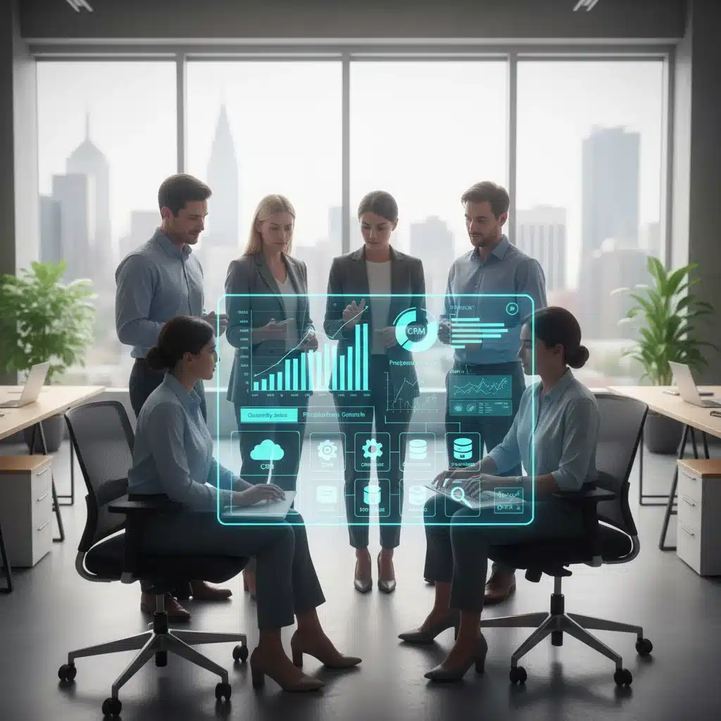 Team collaborating with integrated SaaS tools for productivity.